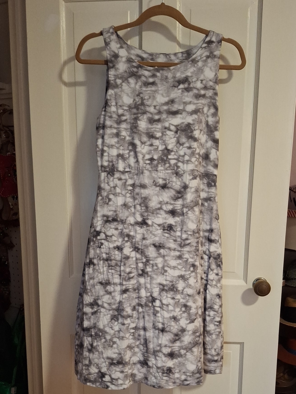 Workshop Republic Clothing Gray Marble-Print Sleeveless Dress